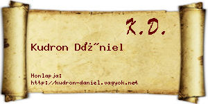 Kudron Dániel névjegykártya